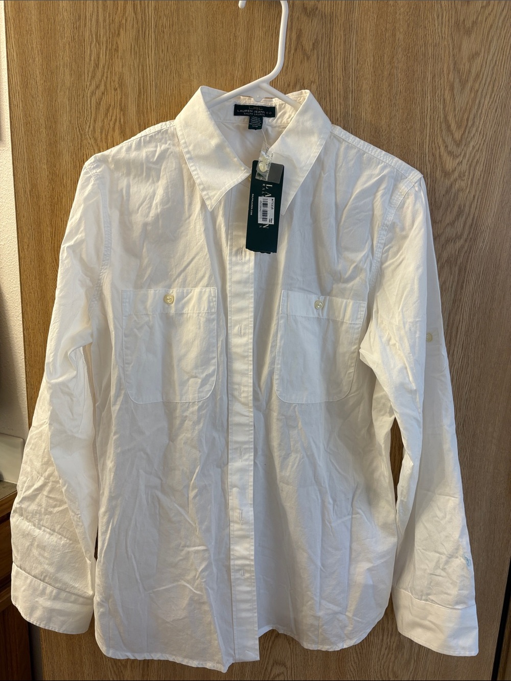 Lauren Ralph Lauren White Lightweight Button-Front Shirt Jacket